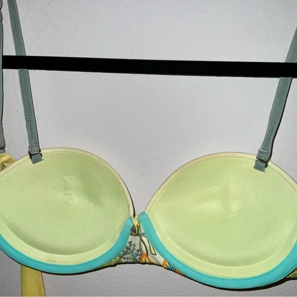 Maaji Women's M Firefly Timbers Yellow Reversible Swimsuit Bikini Top Underwire - Picture 9 of 9